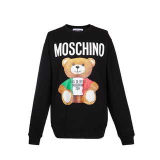 Moschino เสื้อกันหนาว คอกลม แขนยาว ผ้าฝ้าย พิมพ์ลายหมี สําหรับผู้ชาย