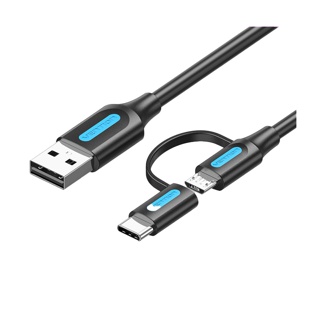 ส่งไวจากไทยVENTION สายชาร์จ 2 In 1 Usb 2 . 0 3 A Usb C / Micro B ความเร็วสูง 480 Mbps สําหรับโทรศัพท์มือถือ