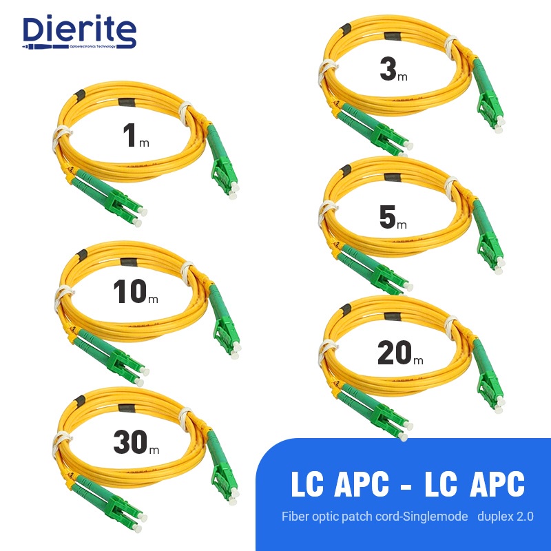 LC APC-LC APC Singlemode Duplex Fiber Optic Patch Cable 2.0mm 9/125um FTTH Fiber Patch Cord Optical 
