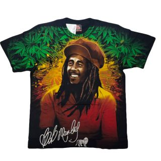 เสื้อยืด BOB MARLEY  overprint สกรีนจม