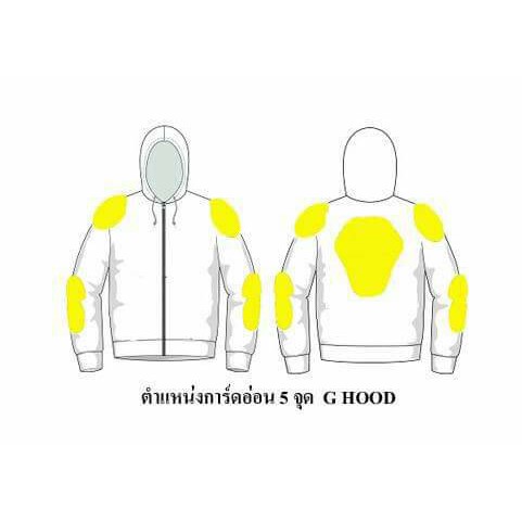 เสื้อฮู้ดการ์ดลายพรางดำเล็ก งานพิมพ์ สำหรับขับขี่มอเตอร์ไซค์ พร้อมการ์ด ป้องกัน 5 จุด - รูปที่ 3