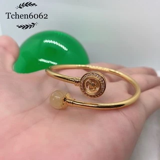 🔥กำไลกังหันหมุนได้ชุดกำไลแหวนไหมทอง ไม่ลอกไม่ดำ เป็นงานทองเหลือง