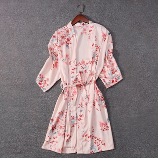 Women Sexy Silk Satin Kmono Robe Fashion Bridal Robe Bridesmaid Robe Summer Nightwear Sleepwear