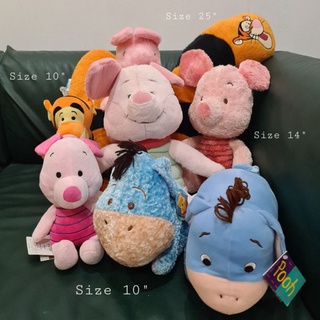 ตุ๊กตาหมี พูห์ หมีพู หมีพูห์ Pooh พิกเลต ทิกเกอร์ piglet tigger ลิขสิทธิ์จากญี่ปุ่น ไซส์กอด ป้ายห้อย ขนาด 10-25 นื้ว