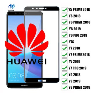 ฟิล์มเต็มจอกระจกนิรภัย สำหรับ Huawei Y5 Y6 Y7 Y9 Y5P Y6P Y6S Y7P Y7A Y8S Y9S Prime 2020 Pro 2018 2019