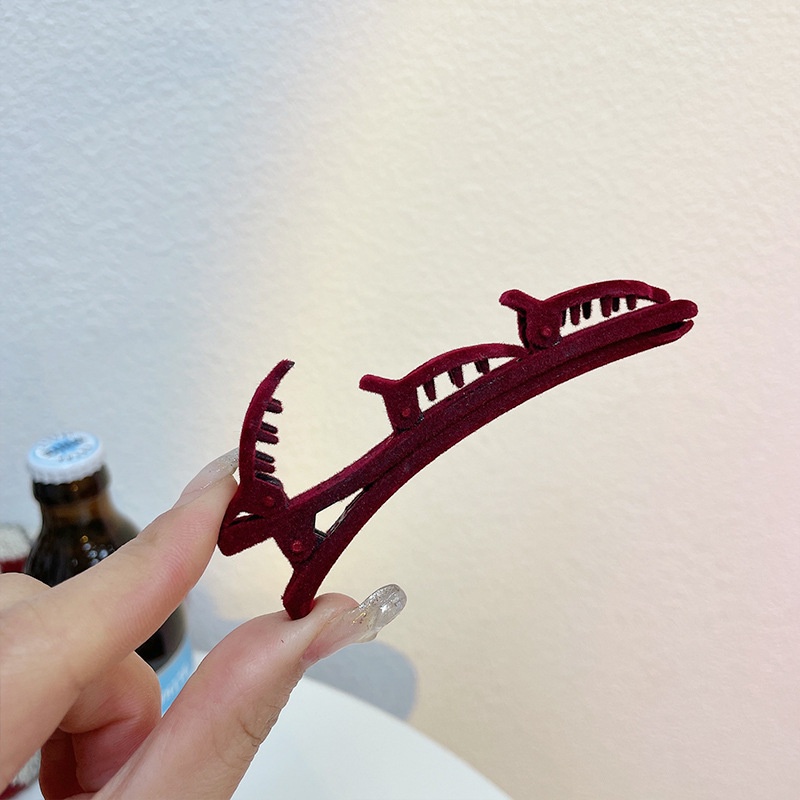 [Sunshine] กิ๊บติดผม ผ้ากํามะหยี่ รูปปากเป็ดน่ารัก สไตล์เกาหลี สําหรับผู้หญิง - รูปที่ 4