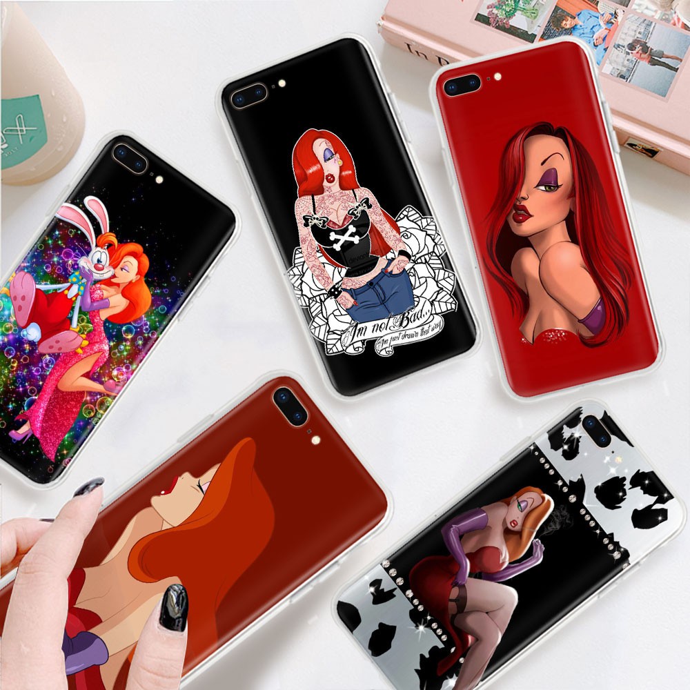 เคสใสสําหรับ iPhone 15 Plus 13 14 Pro Max TB40 Jessica Rabbit Cover