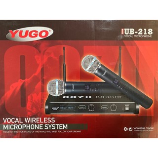 ไมค์ลอย ไมโครโฟนไร้สาย แบบคล้องหัว 2 ตัวYUGO UB-218 Wireless Vocal