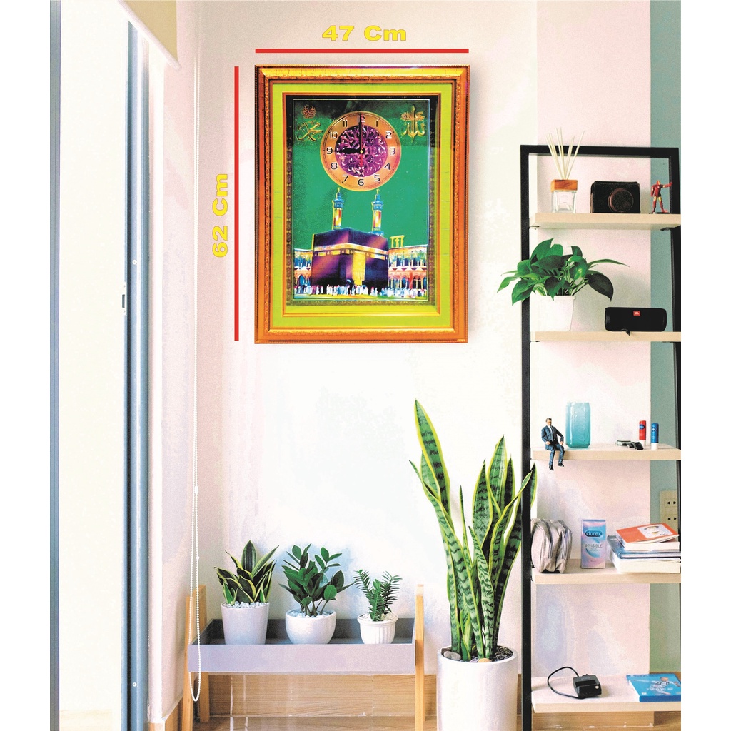 HIASAN DINDING นูนการประดิษฐ์ตัวอักษรตกแต่งผนัง + นาฬิกาชนบทหรูหรา Uk.62*47 ซม.