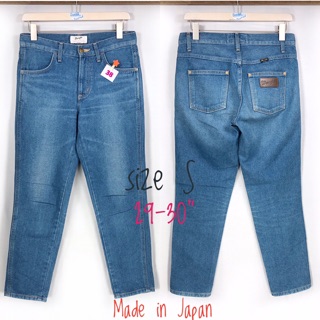 PK38&gt;&gt;&gt;กางเกงยีนส์ WRANGLER ทรงบอย8ส่วน เอวสูง Made in Japan มือสองญี่ปุ่น เอว 29-30