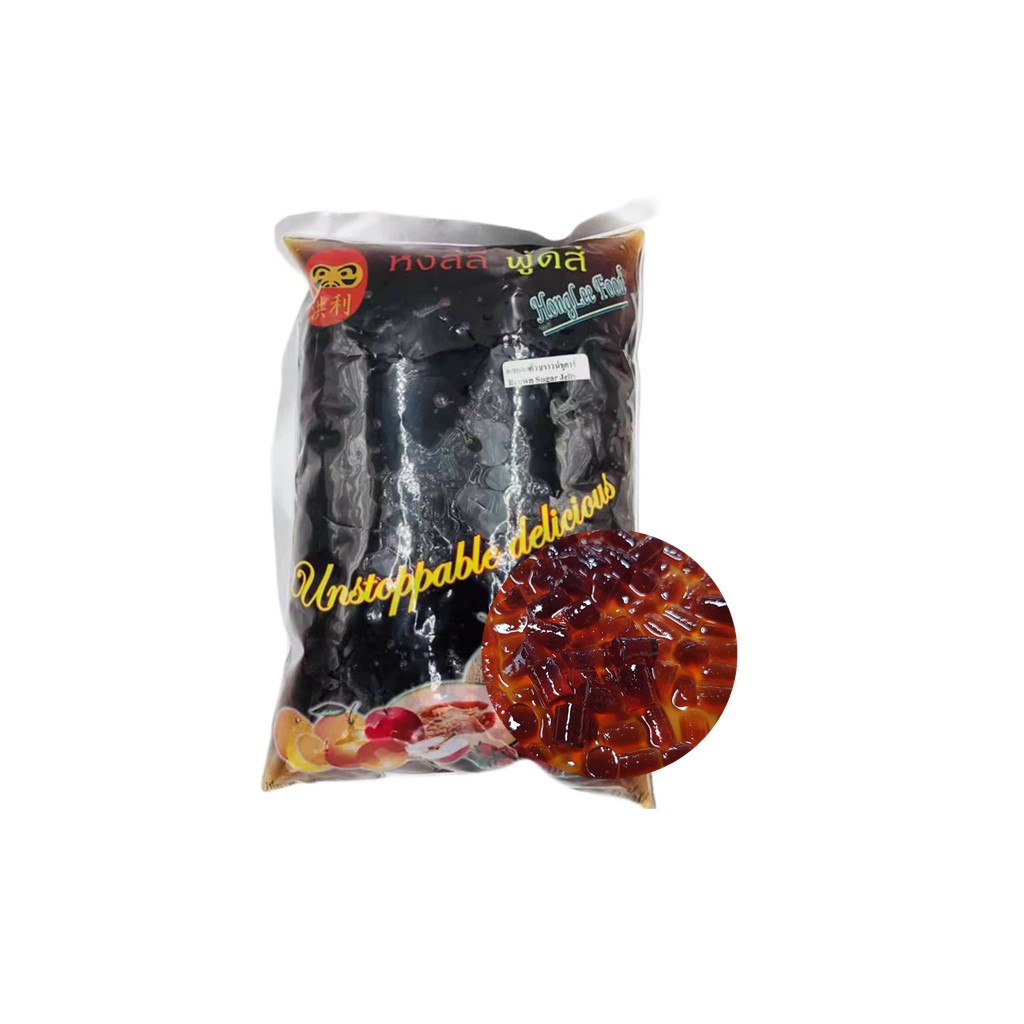 {สินค้าโรงงาน}}หลอดแก้วบราวน์ชูก้า หงส์ลี่ ฟู้ดส์Honglee Food -วุ้นคาราจีแนนสำเร็จรูป(1000กรัม)