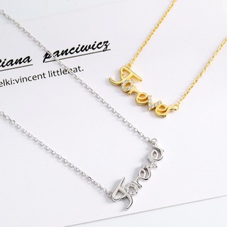 เงินแท้ S925 สร้อยคอ Forever Necklace money เงินแท้ จี้หินคริสตัล แฟชั่น จี้ คริสต์มาส ปีใหม่ วันเกิด ของขวัญ