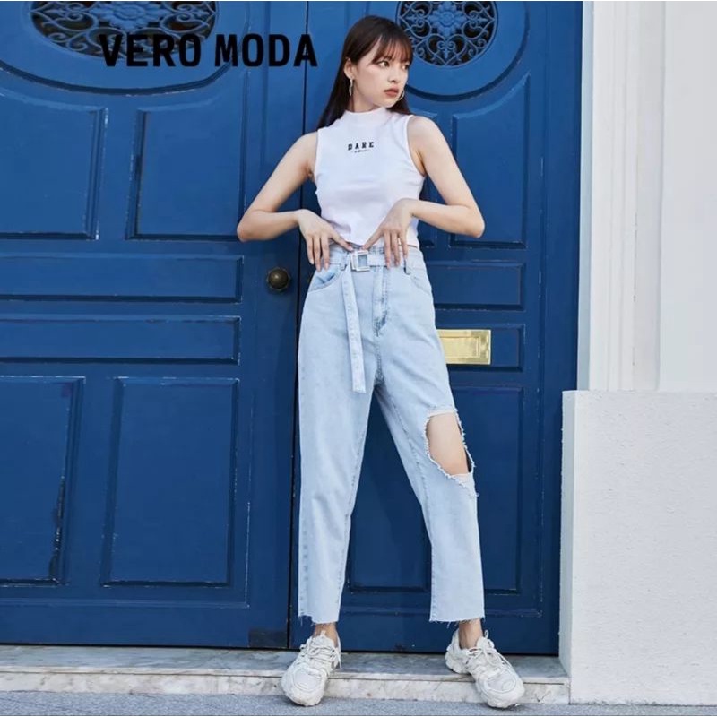 Vero Moda เวโรโมดากางเกงยีนส์เอวสูง size L