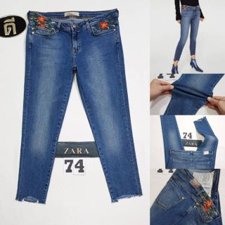 74.ZARA Z1975  งานปัก 6164 182 เอววัดจริง 29 Eu38