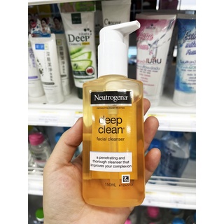 นูโทรจีนา สบู่เหลวล้างหน้า ดีพ คลีน เฟเชียล คลีนเซอร์ 150มล. Neutrogena Deep Clean Facial Cleanser 150ml.