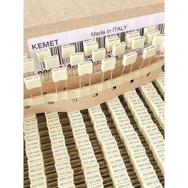 10ตัว/100ตัว C 0.0027UF 400V 2n7J 400V Cโพลี ขา5mm คาปาซิเตอร์ ยี่ห้อKEMETอิตาลี แท้ใหม่อย่างดี 2700