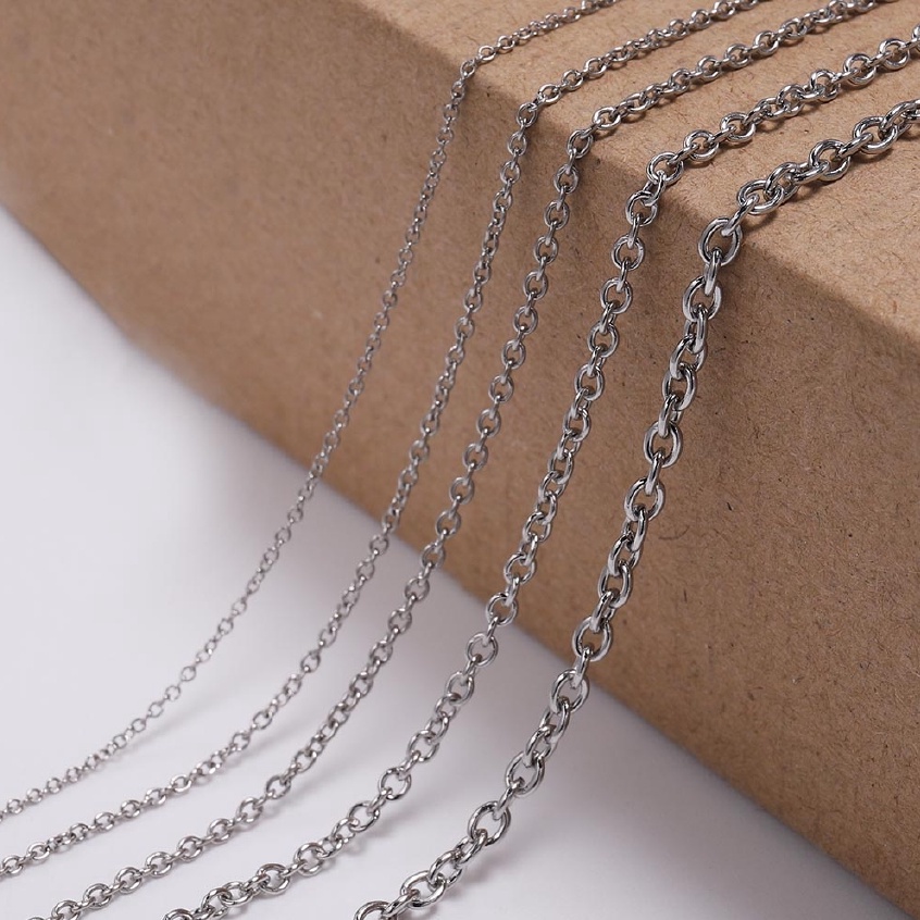 โซ่สแตนเลสไม่ซีดจางหรือขึ้นสนิม 5 เมตร/ชุด ใช้สำหรับทำเครื่องประดับ