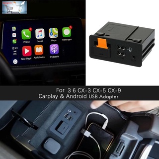 for Apple Carplay Android Auto USB Aux Adapter Hub Retrofit for Mazda 2 Mazda 3 Mazda 6 CX-3 CX-5 CX-9 TK78-66-9U0C