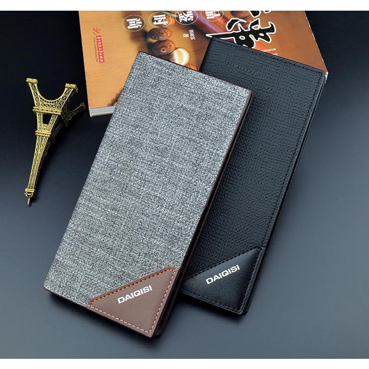 กระเป๋าสตางค์ผู้ชาย LONG FOLDING THIN CARAVE LEATHER สล็อตการ์ดเงินสําหรับ COOL BOYS BATAM ORIGINAL 