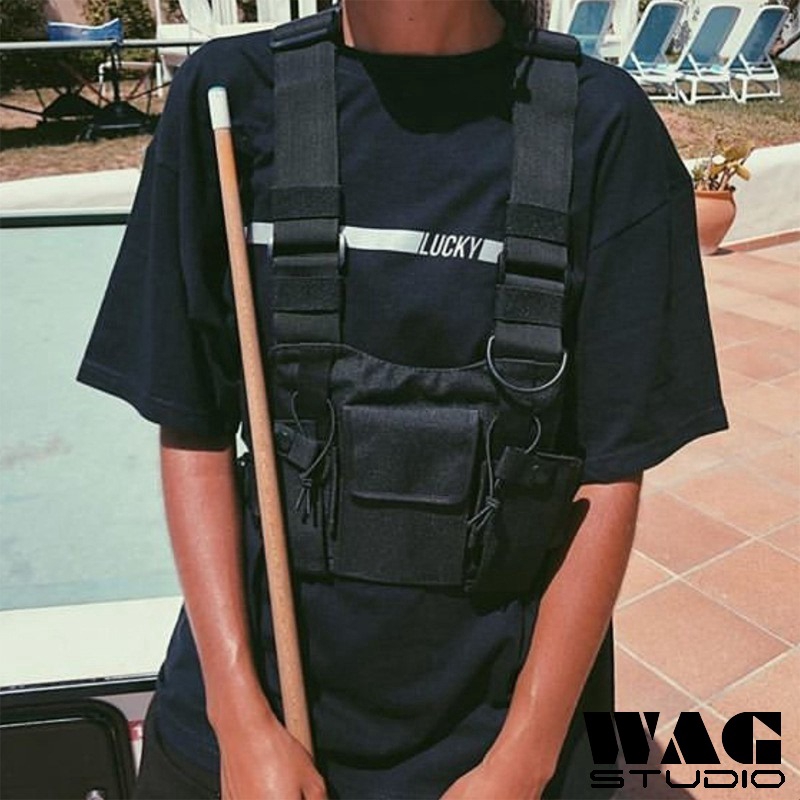 Wag กระเป๋า | กระเป๋าคาดอก สามารถปรับได้ สไตล์ฮิปฮอป สําหรับผู้ชาย และผู้หญิง