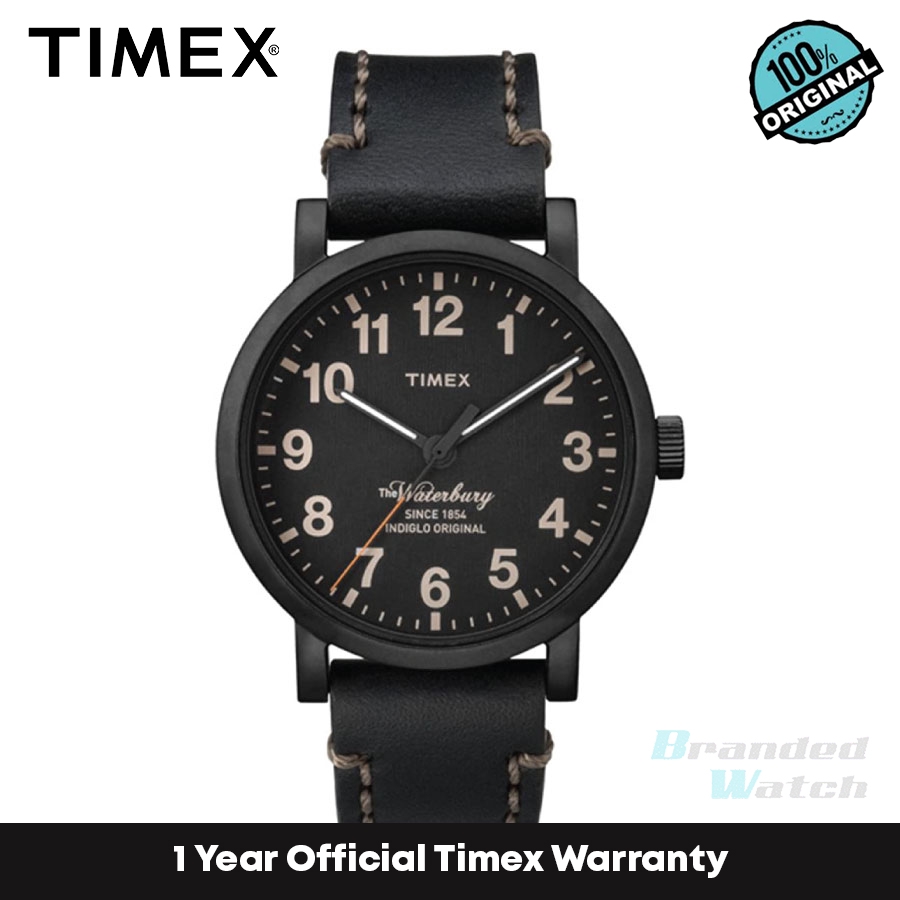 Timex TW2P59000 นาฬิกาข้อมือควอตซ์ อะนาล็อก สายหนัง สีดํา สําหรับผู้ชาย