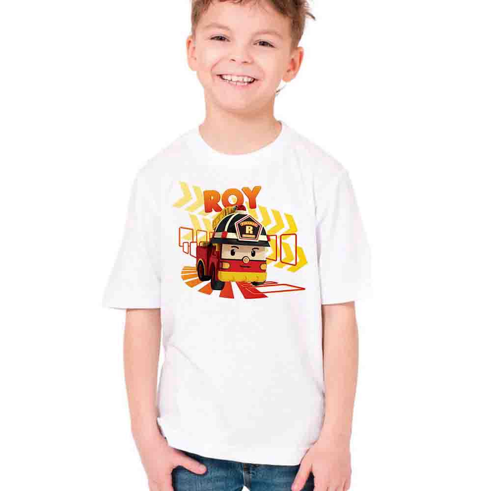 เสื้อยืด ลายการ์ตูน robocar poli สําหรับเด็ก