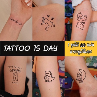 137 [พร้อมส่ง] TATTOO 15 DAYS แทททูสติ๊กเกอร์ 1 ชุด 30 แผ่น ติดได้นาน 15 วัน กันน้ำได้ ไม่ลอก