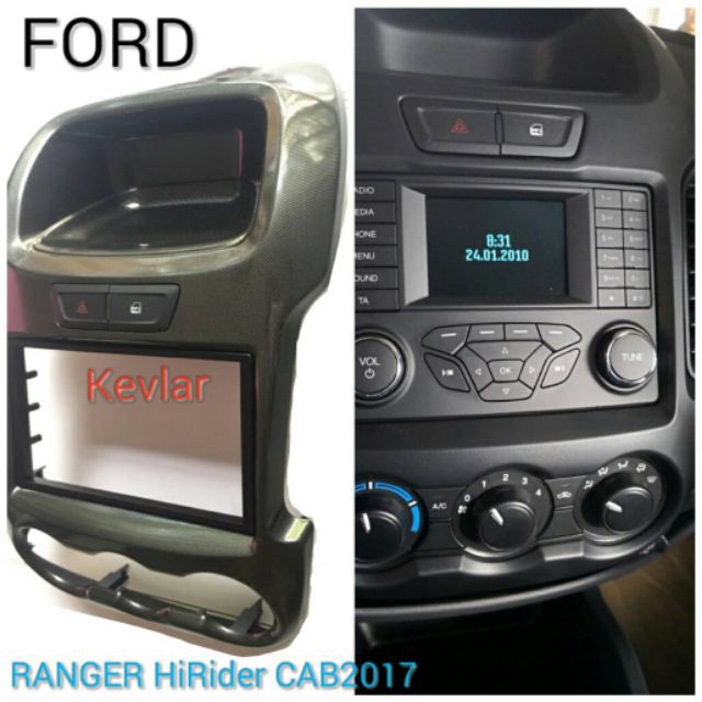 หน้ากาก FORD RANGER T6 HIRider/XL (ไม่มีจอ MID display)สำหรับเปลี่ยนวิทยุ2DIN 7"-18cm.(ไม่รวมชุดสวิท