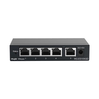 RUIJIE 5-Port unmanaged Switch, 5 10/100base-t Ethernet RJ45 Port Model : RG-ES105D