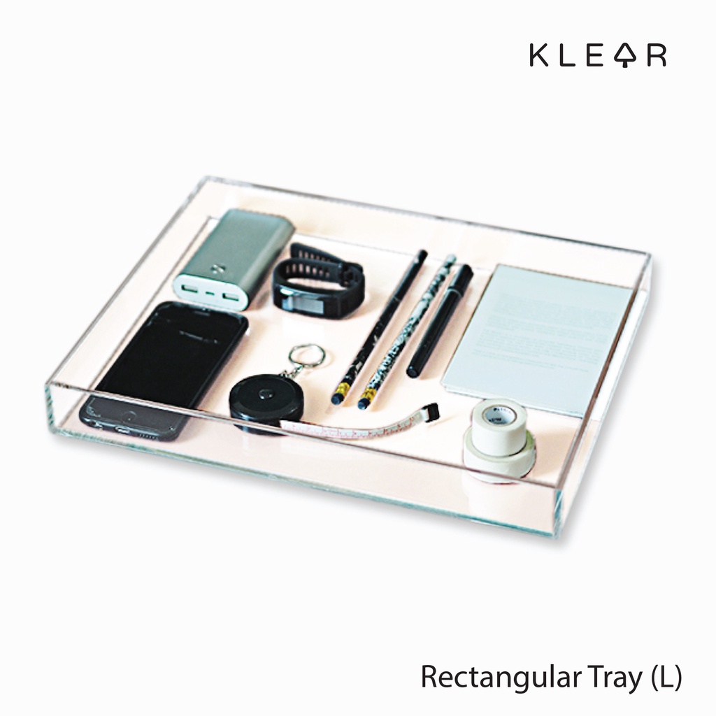 KlearObject Rectangular Tray (L) ถาดอะคริลิคใส A4 ใส่ของเอนกประสงค์ จัดระเบียบโต๊ะ ถาดสีใส ถาดใส่ของ ถาดใส่เครื่องสำอาง