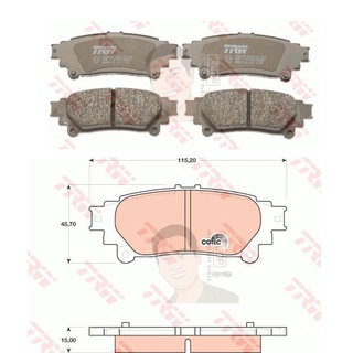 GDB4174 ผ้าเบรค-หลัง(TRW) (เนื้อผ้า COTEC) LEXUS RX270 RX350 , RX450 09-14