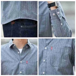 [การจัดส่งในท้องถิ่น] เสื้อเชิ้ตแขนยาว ทรงหลวม สไตล์เกาหลี วินเทจ แฟชั่นสำหรับผู้ชาย ขนาด