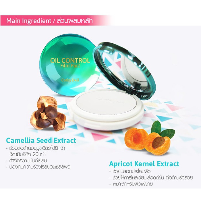 Karmart Cathy doll Oil Control Film Pact 4.5g./ 12g เดที่ดอลล์ แป้งเบลอรูขุมขน แป้งตลับ รองพื้น รองพื้นควบคุมความมัน