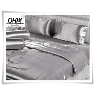 OHM ผ้านวมเดี่ยว 60 นิ้ว x 80 นิ้ว ผ้าเครปซาติน 220 เส้น (สีเทาน้ำตาล)