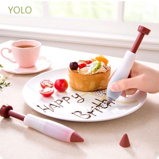 Yolo ปากกาซิลิโคน Diy สําหรับตกแต่งเค้กช็อคโกแลตขนมหวานครีมอาหารคุกกี้