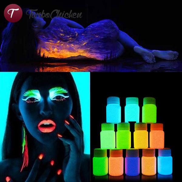 T⋄ 20ml UV Glow Neon Face Body Paint Fluorescent Bright Fluo Irradiate luminescent Party Festival Decoration Party Makeu