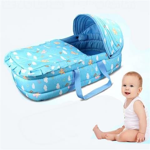 CARRYME กระเป๋าที่นอนแบบพกพา พร้อมมุ้งกันแมลง รุ่น Easy Go สีฟ้า/สีขาว