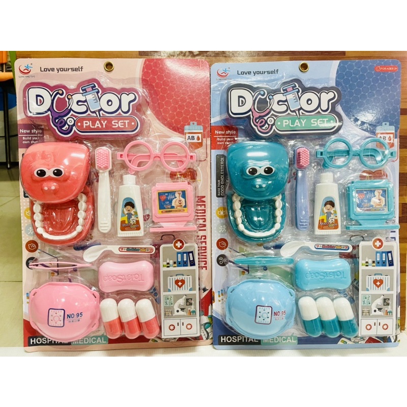 หมอฟันแผงของเล่น สีฟ้า สีส้มคละส่ง สำหรับเด็ก สมมุติบทบาท ราคา ถูกที่สุด ดีลบีเคเค