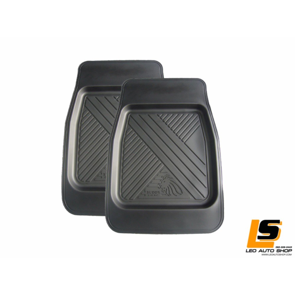 LEOMAX แพคคู่ ยางปูพื้นรถยนต์ พรมปูพื้นรถยนต์ รุ่น BUDDY หน้า 2 ชิ้น