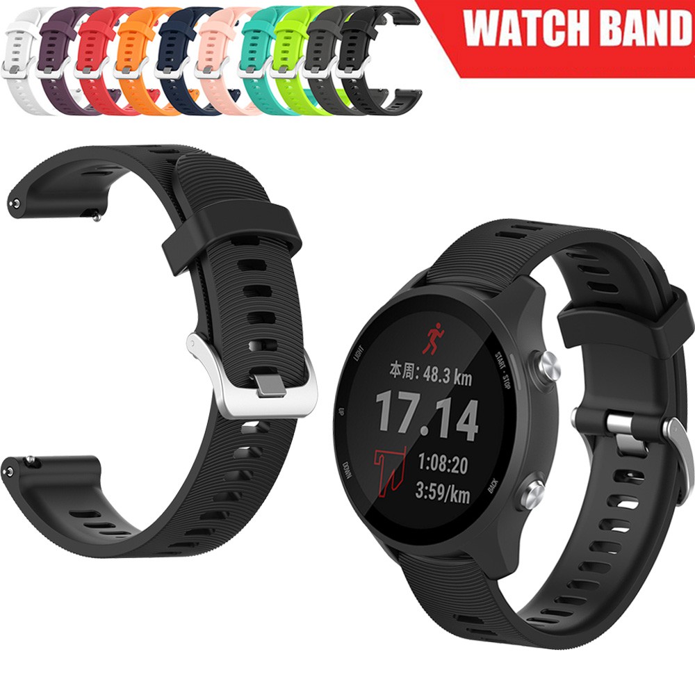 สายนาฬิกาข้อมือซิลิโคนสำหรับ Garmin Forerunner 245 M 245