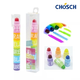 ปากกาไฮไลท์สีเทียน ปากกาไฮไลท์ ยี่ห้อ Chosch รุ่น CS-H744 เนื้อสีเทียน 6 สี / 1 เเท่ง [โทนเข้ม]