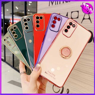 Samsung S20Fe เคส S21 S21Ultra เคส S21Plus S20 Ultra S20Plus เคสS9 S9Plus S10 เคส S10Plus with Stand ซิลิโคน เคสโทรศัพท์มือถือป้องกันเลนส์กล้องสําหรับ