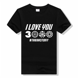 [S-5XL] เสื้อยืดแขนสั้น ผ้าฝ้าย พิมพ์ลาย I Love You 3000 Times Thank Tony Stark แฟชั่นฤดูร้อน สําหรับผู้ชาย และผู้หญิง