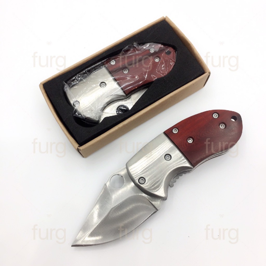 Frug 0020100108 Stainless steel knife  มีดพก มีดพับขนาดเล็ก ยาว12ซม. ทำจากสแตนเลส ใบมีดคมกรีบ มีดเดินป่า