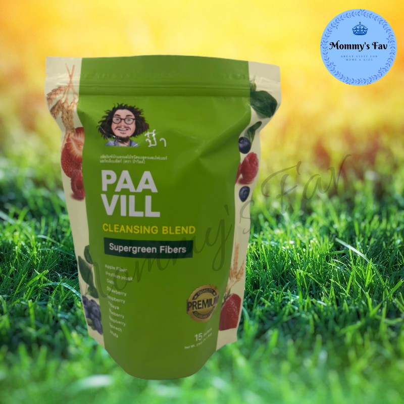 Paa Vill ป๋าวิล ป๋าวิว หมอนอกกะลา ป๋าสันติ ไฟเบอร์ ผักและผลไม้ Supergreen Fibers 1แพค 15ซอง