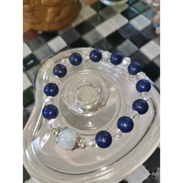 สร้อยข้อมือคริสตัล Lapis lazuli Aquamarine