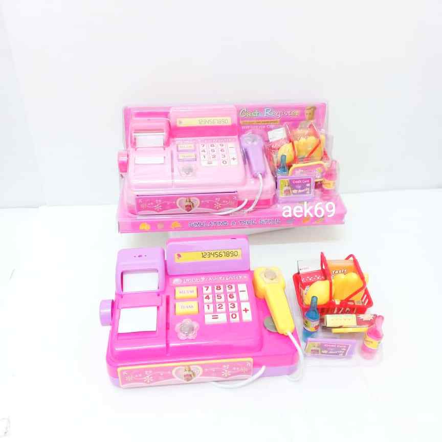 CASH REGISTER B/O แคชเชียร์ เครื่องคิดเงิน ใส่ถ่าน มีเสียง มีไฟ ที่สแกนบาร์โค๊ดมีเสียง ลิ้นชัก เปิดได้ เด็กๆ ชอบ 3138