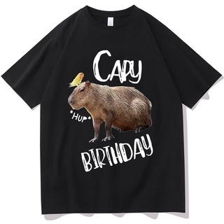 Capybaras เสื้อยืดลําลอง แขนสั้น พิมพ์ลาย Kawaii Tumblr สไตล์วินเทจ แฟชั่นใหม่ สําหรับผู้ชายS-5XL