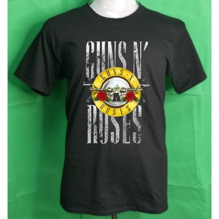 [100% Cotton] เสื้อยืดลําลอง ผ้าฝ้าย 100% แขนสั้น พิมพ์ลาย GUNS N ROSES ROCK BAND สีดํา พลัสไซซ์ XS-3XL ของขวัญวันเกิด ส