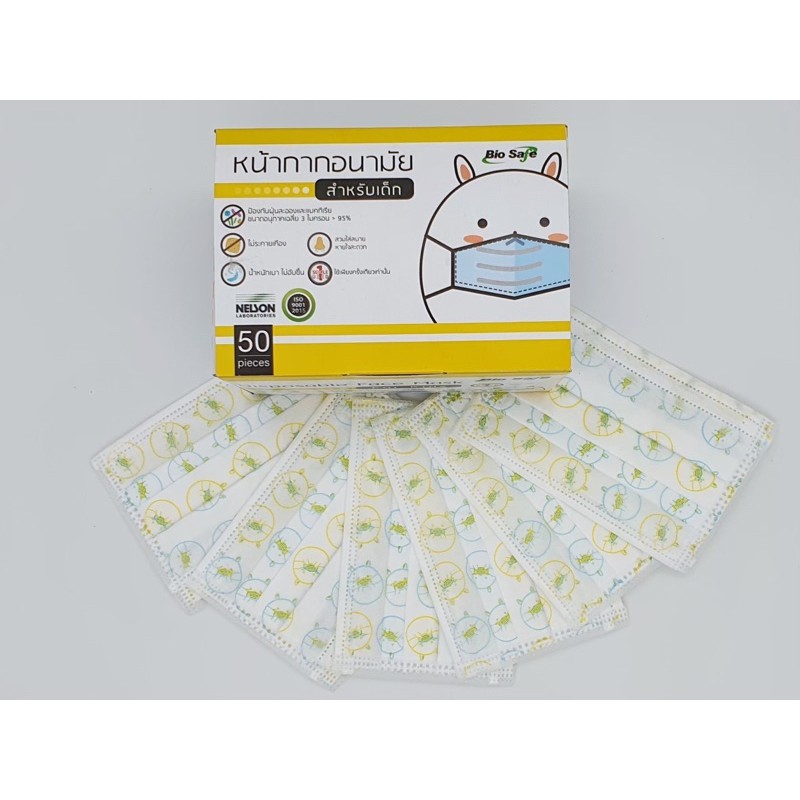 พร้อมส่ง หน้ากากอนามัยเด็กแบรนด์ Biosafe